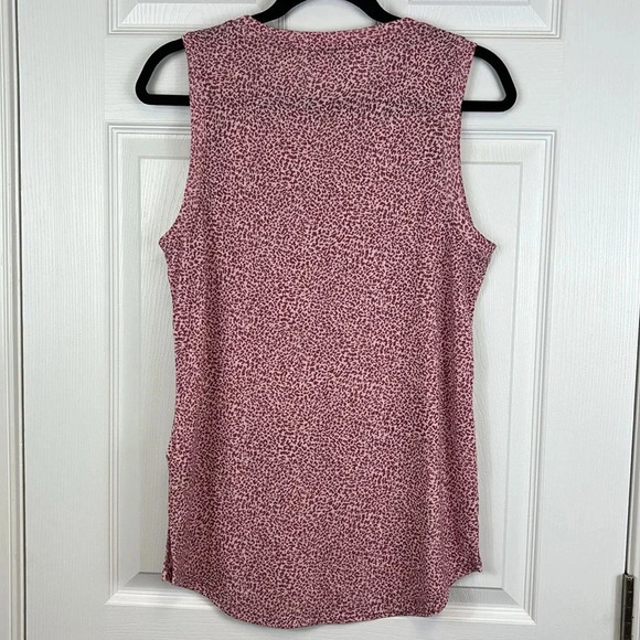 Athleta micro cheetah bashful rose breezy tank sz med - Picture 10 of 11